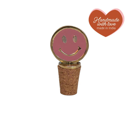 Flessenstopper smiley roze