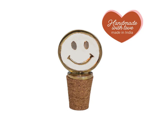 Flessenstopper smiley wit