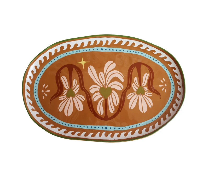 Grote ovale schaal met hartjes