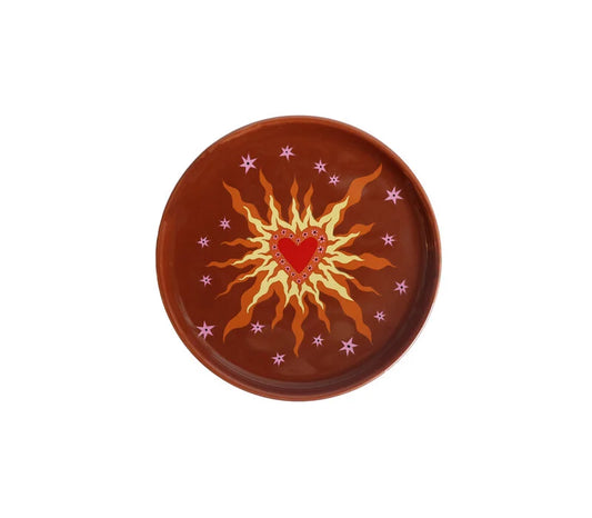Klein bordje hartje met vuur