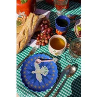 Lepel lila met vogel