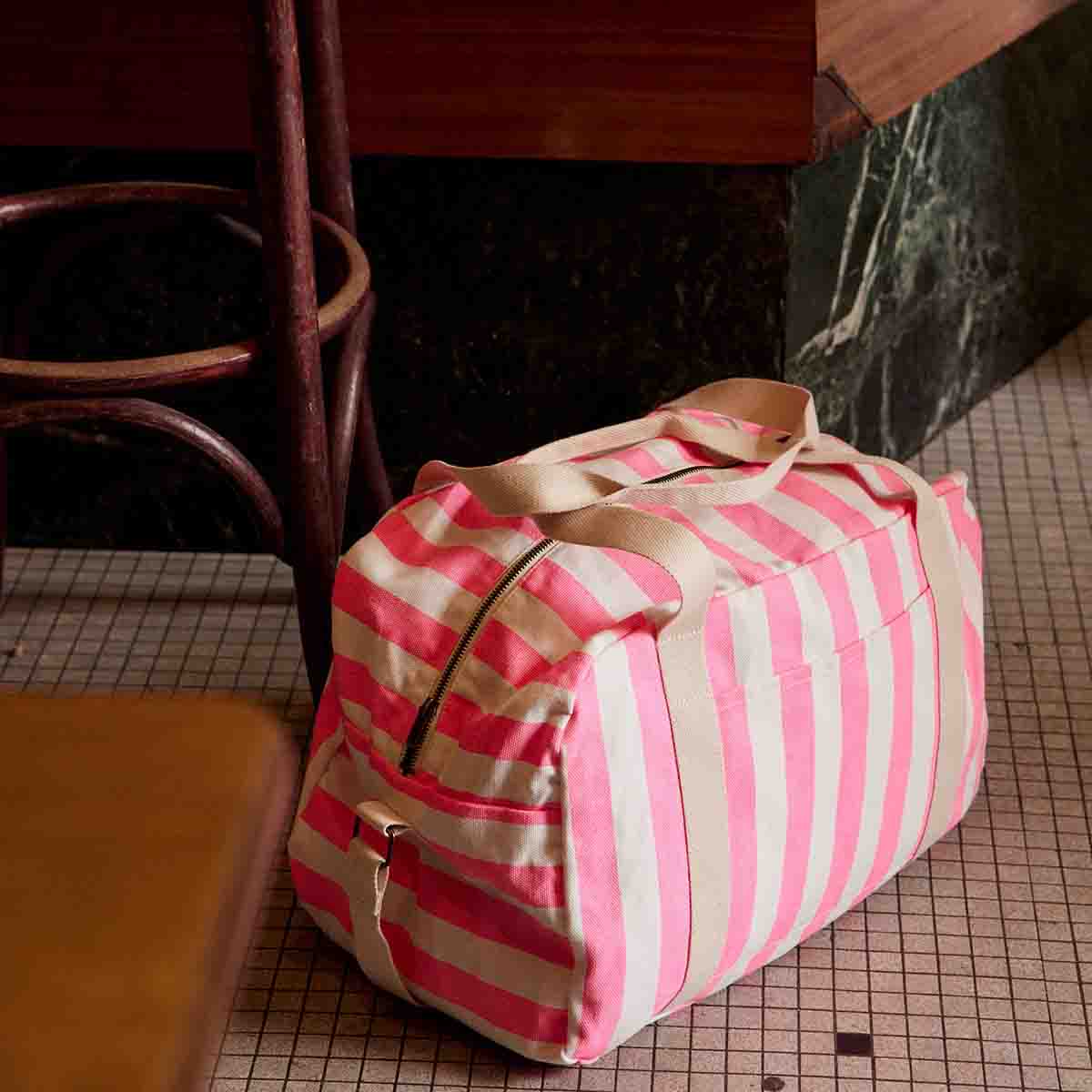 LUIERTAS - RAPHAEL WEEKENDTAS MET FLUORESCERENDE ROZE STREEP