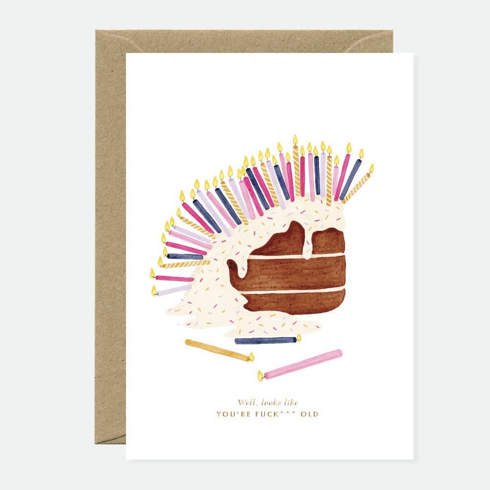 Originele wenskaart 'Looks like you're old' met gouden folie