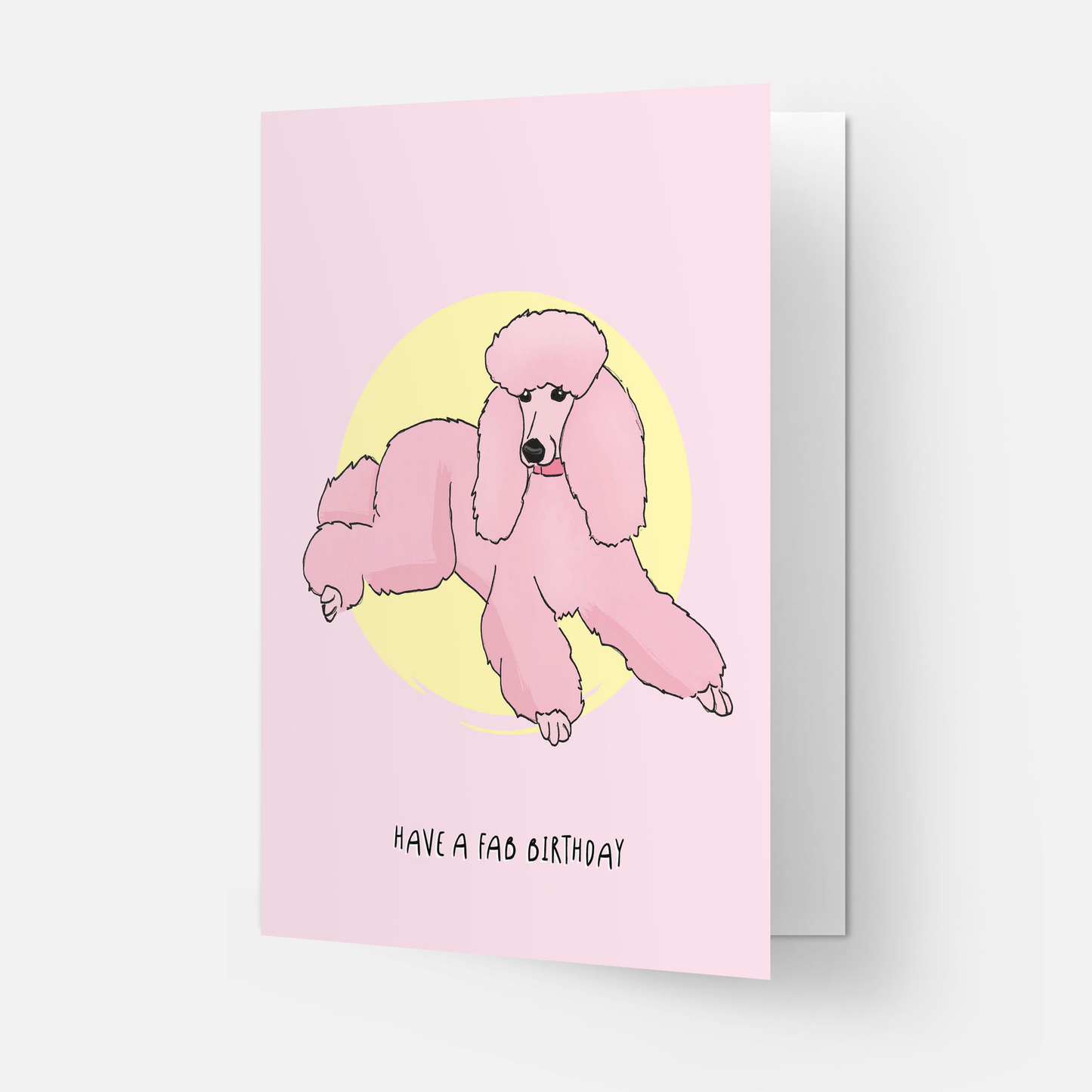 Pink Poodle greeting card