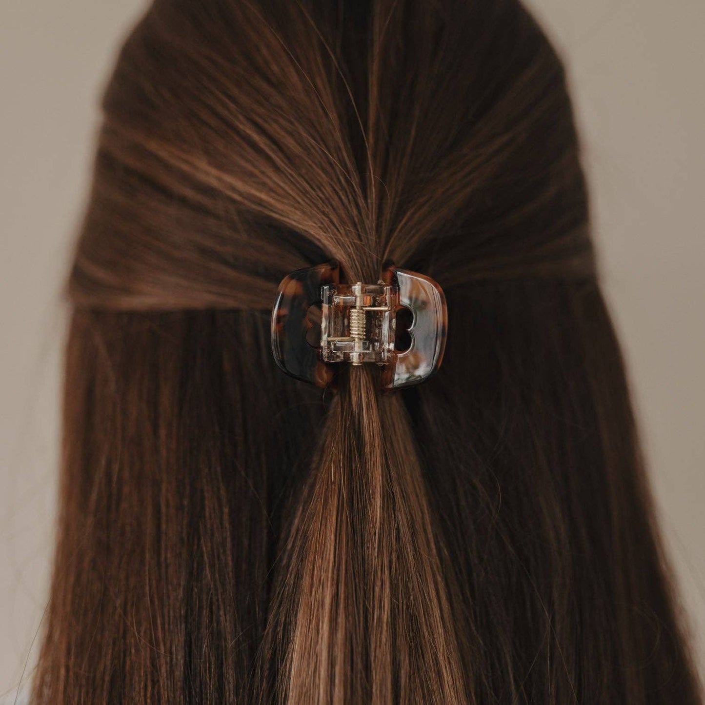 Haarclip klein hart amber