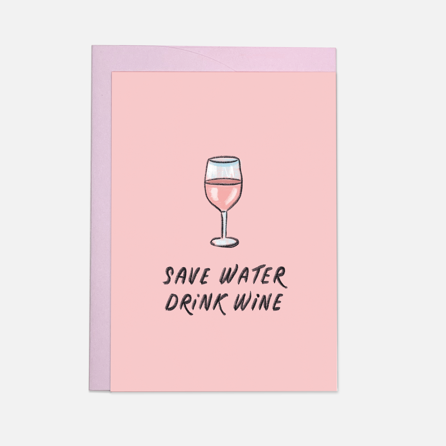 Drink wine greeting card