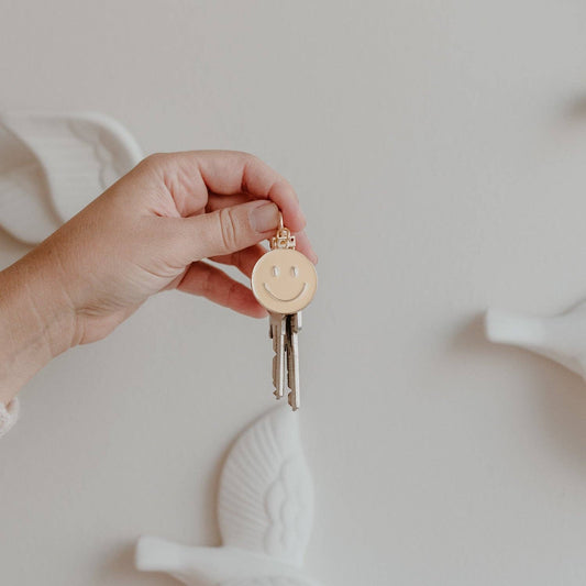 Gele sleutelhanger met smiley (VE = 6 stuks)