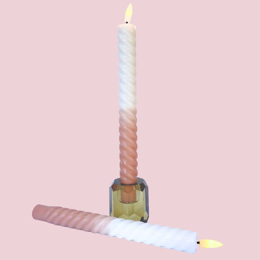 LED Swirl Candle Sand Set of 2