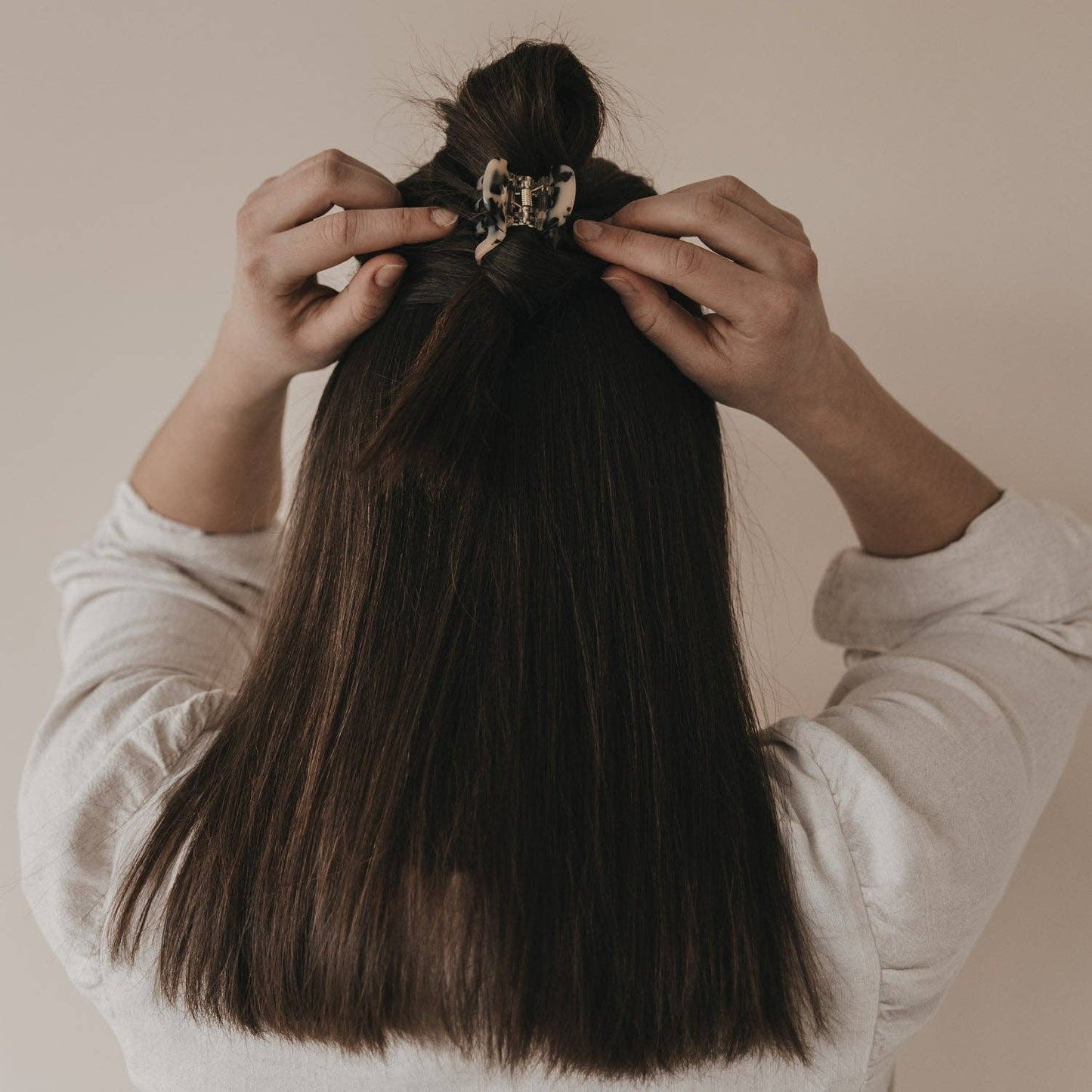 Kleine haarclip met hart en luipaardprint