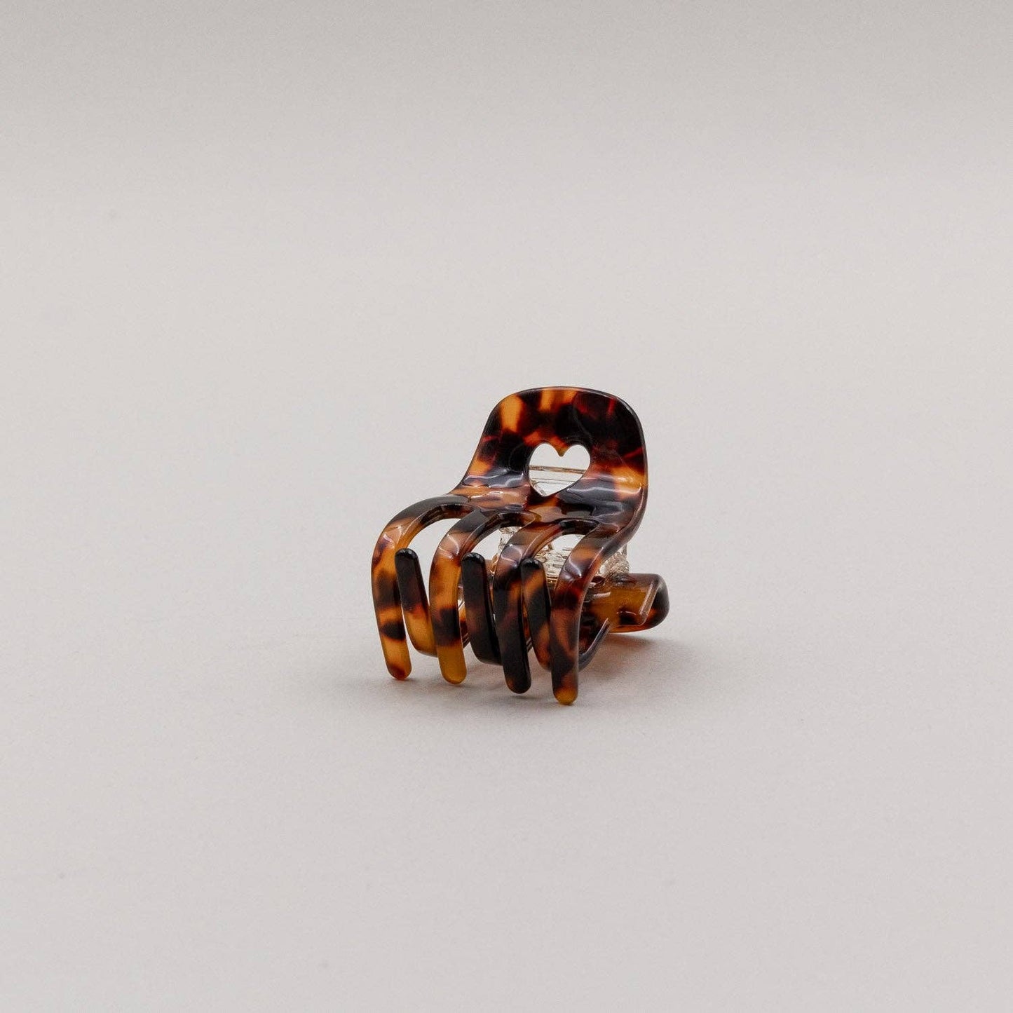 Haarclip klein hart amber
