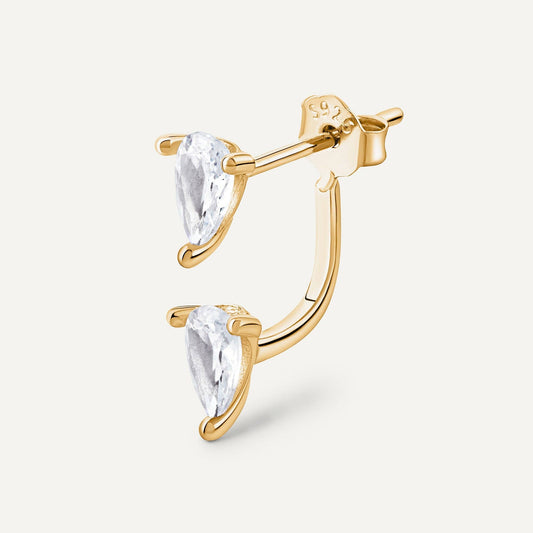 Zarzis oorbel van 925 sterling zilver met 24-karaats vergulde hoepel