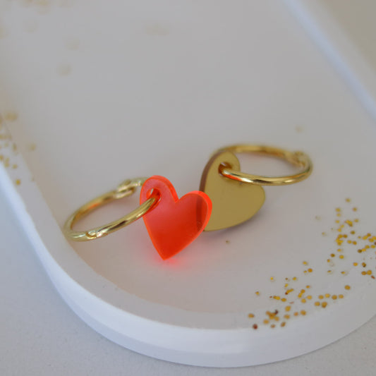 Hangertje hart FLUOR ORANJE