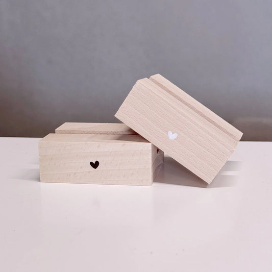 Houten tegelhouder hartje WIT